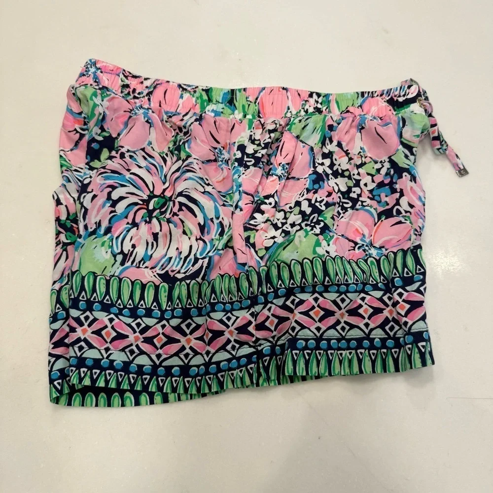 Lilly Pulitzer Katia 5” Short High Tide Navy Tall Order Engineered Sz XS